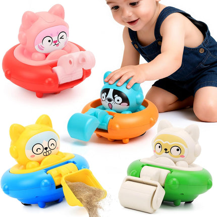 4 PCS Press-to-Go Car Toys – Racing & Friction Vehicles for Toddlers 18m+