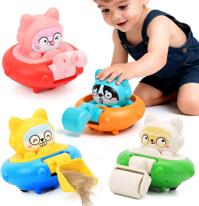 4 PCS Press-to-Go Car Toys – Racing & Friction Vehicles for Toddlers 18m+
