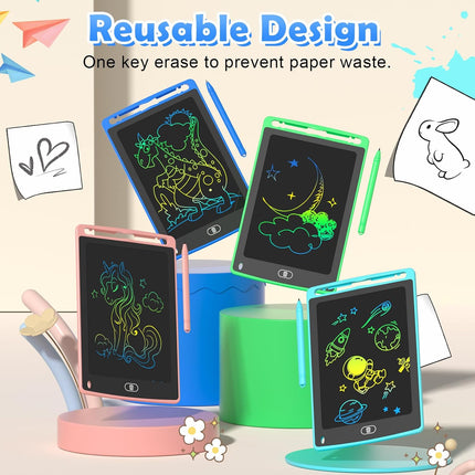 4-Pack LCD Writing Tablet – 8.5" Doodle Board for Kids Ages 3–8