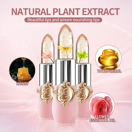 6PCS Flower Jelly Lipstick Set Color Changing Moisturizing Lip Balm Set