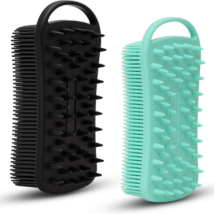 2PCS Silicone Body Scrubber, 2-in-1 Exfoliating Shower Loofah for Sensitive Skin