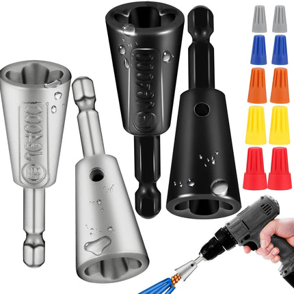4-Pack Wire Twister Tool – Drill Attachment for 8–24 AWG Wire Nuts