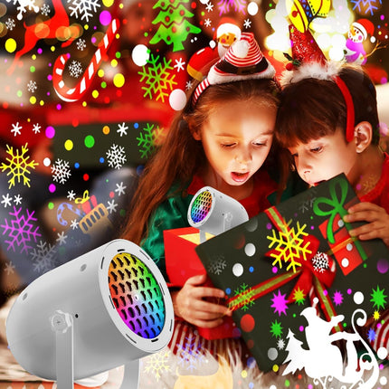 Christmas Projector Lights, White LED Snowflake Lamp for Holiday Party Decor