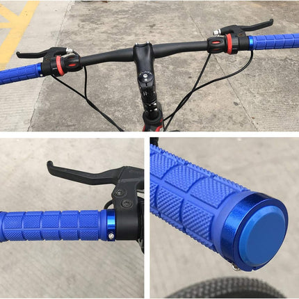 Bike Handlebar Grips, Comfortable Non-Slip Rubber Bicycle Grips with End Caps MTB BMX