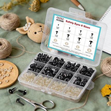 Crochet Safety Eyes Set 6–18 mm 8 Sizes for Amigurumi Stuffed Toy Crafts