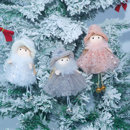 3-Piece Angel Doll Ornament Set – Plush Hanging Christmas Angel Decorations