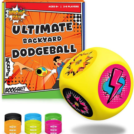 Whomp Ball Dodgeball Game with Soft Foam Dice for Backyard, Lawn and Team Activities