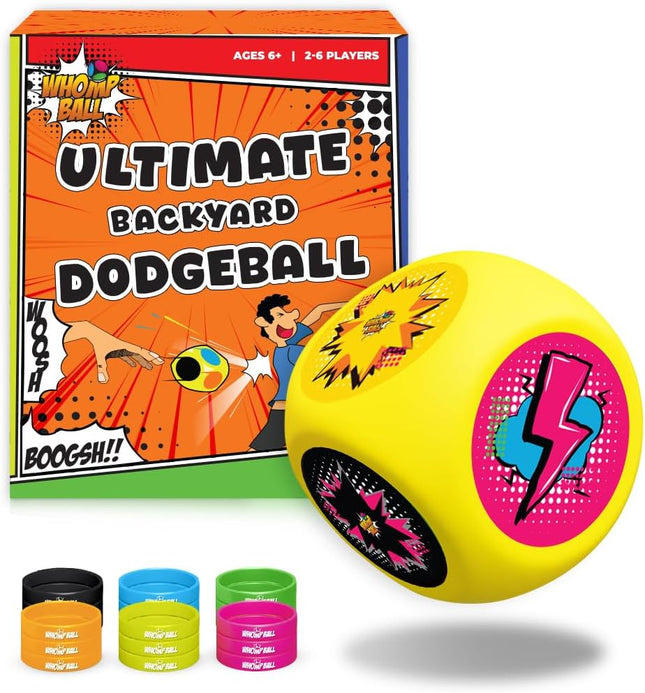 Whomp Ball Dodgeball Game with Soft Foam Dice for Backyard, Lawn and Team Activities