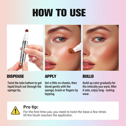 Liquid Blush Pastel Pink High Pigment Buildable Dewy Finish Cheek Makeup