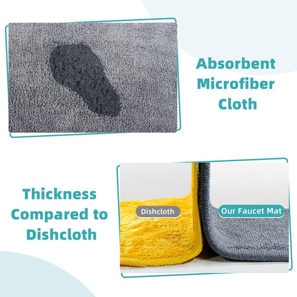 2 Pack Faucet Mat – Super Absorbent Microfiber Splash Guard for Kitchen & Bathroom