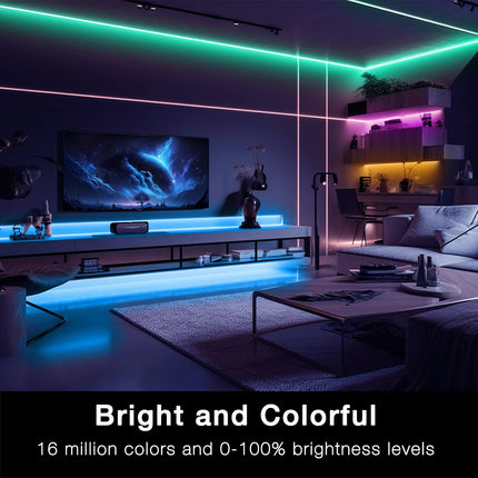 Smart LED Strip Lights 100ft – Color Changing, App & Voice Control