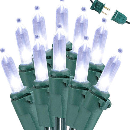 2 Pack 33ft 100 LED Christmas Lights – UL Certified Clear Mini Lights, Green Wire