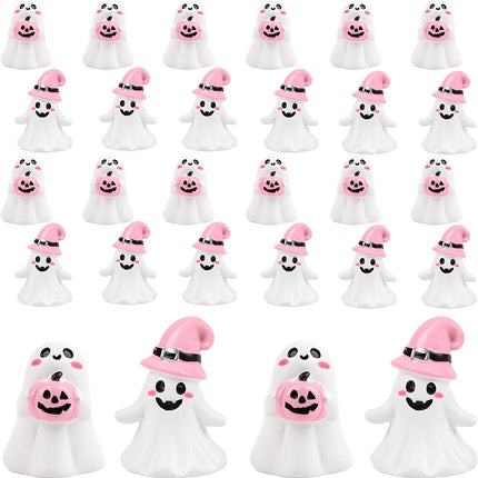 Pink Halloween Shower Curtain 72x72in, Cute Pumpkin Spooky Bath Decor with 12 Hooks