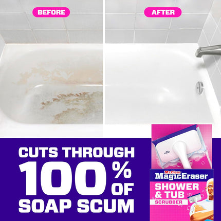 Magic Eraser Shower & Tub Scrubber – Lemon Kit, 1 Scrubber + 2 Erasers