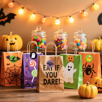 1000-Piece Halloween Stickers Roll, Pumpkin Bat Spider Labels, 16 Colors & Designs