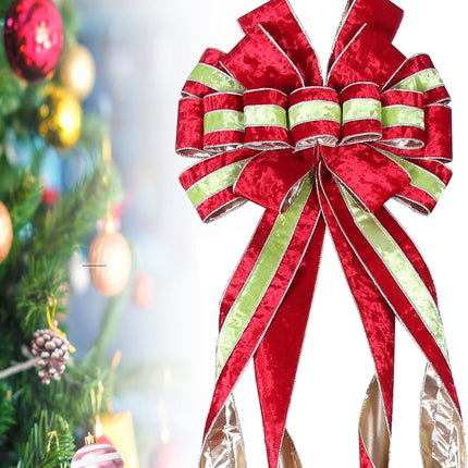 Extra Large Christmas Tree Topper Bow 52"x13" for Holiday & Wedding Decor