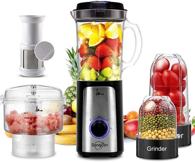 Electric Blender and Food Chopper Combo for Meat Vegetables Smoothies