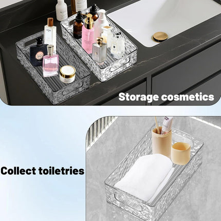 2 PCS Clear Acrylic Storage Containers – Space-Saving Grey Organizers