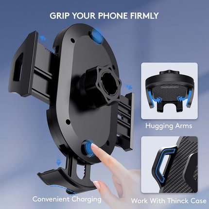 Universal Car Phone Holder Adjustable Windshield Mount, Strong Suction Cup, 4-7"