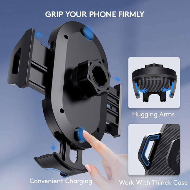 Universal Car Phone Holder Adjustable Windshield Mount, Strong Suction Cup, 4-7"
