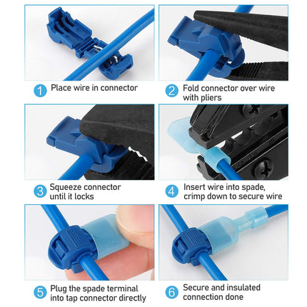 120Pcs T-Tap Wire Connectors, Quick Splice Electrical T Connectors Kit