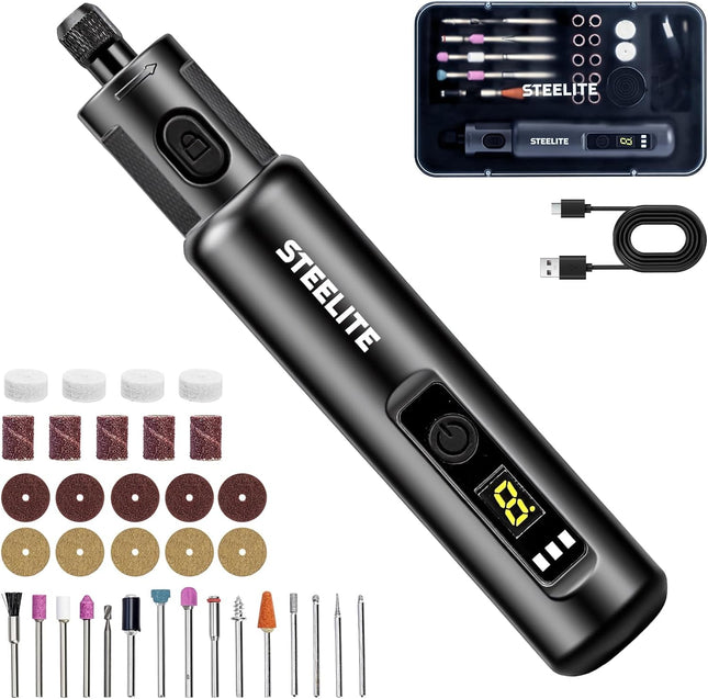 Mini Cordless Rotary Tool 6 Speed with 50 Accessories USB Charging Kit