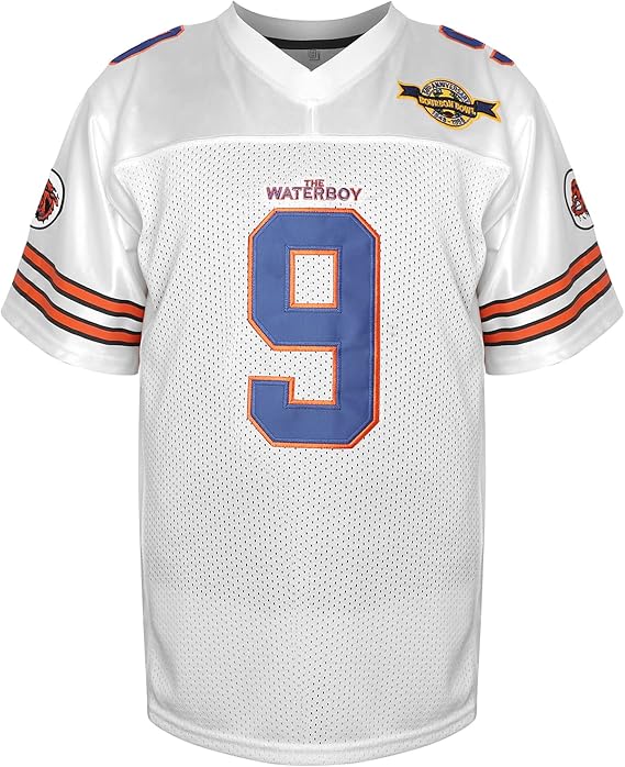 Bobby Boucher #9 The Waterboy Football Jersey Adam Sandler Mud Dogs Bourbon Bowl