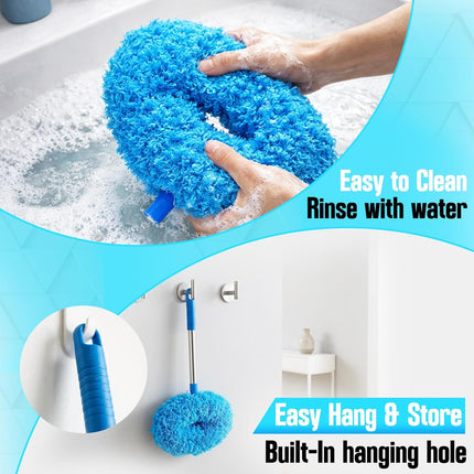 Ceiling Fan Cleaner Duster with Extension Pole 12–51 Inch Microfiber Blue