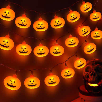 20FT Halloween String Lights, 30 LED 3D Pumpkin Lights, 8 Modes, Waterproof Decor