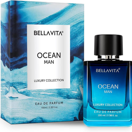 BellaVita Luxury Ocean Eau de Parfum for Men 100ml Fresh Aquatic Cologne