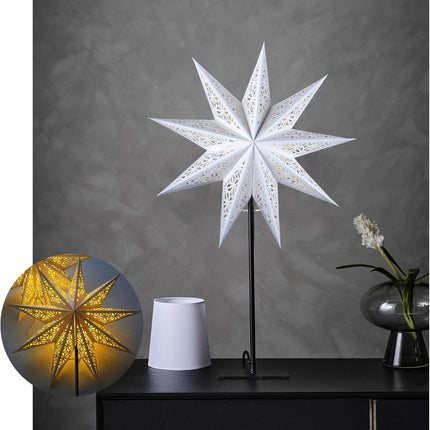 Christmas Star Paper Lantern – Lighted Hanging Paper Star with Fairy Lights for Indoor Holiday Decor