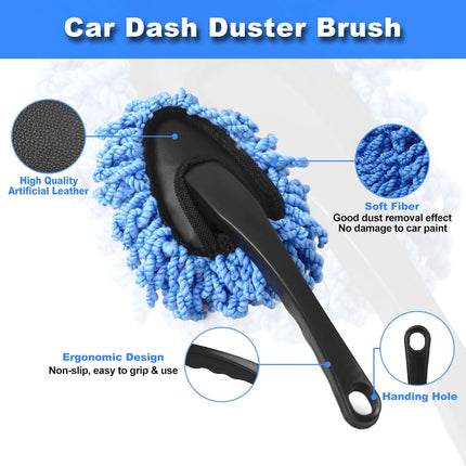 15Pcs Windshield Cleaner & Car Detailing Kit, Interior Brushes, Cleaning Gel & Tools