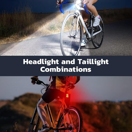 Bike Lights for Night Riding – Headlight & Taillight Set, USB Rechargeable