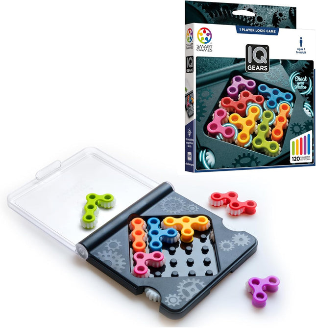 IQ Gears Portable Brain Teaser Game for Kids & Adults Travel Fun