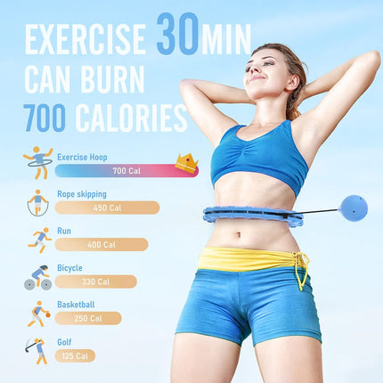 Weighted Hula Hoop for Adults: 47-Inch Fitness Hoop for Weight Loss & Beginners