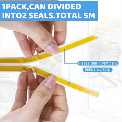 Door Window Weather Stripping Seal Strip Self Adhesive Soundproof Insulation 16.5Ft