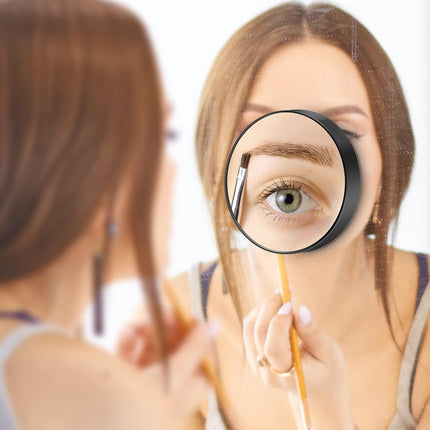40X Magnifying Makeup Mirror, 3.5" Compact Suction Cup Mirror with Tweezers