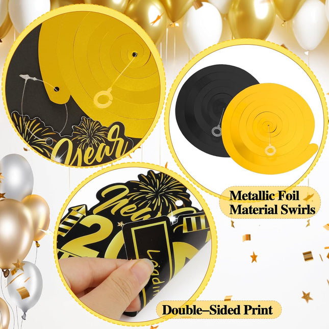 Happy New Year 2026 Party Decorations – 32-Pc Hanging Home & Office Set