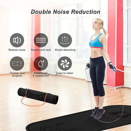Jump Rope Mat 71x24in, Non-Slip Shock Absorbing Exercise Mat for Home Gym