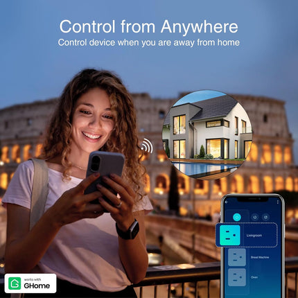 Smart WiFi Power Strip – 6 Outlets, Surge Protector, Alexa & Google Compatible