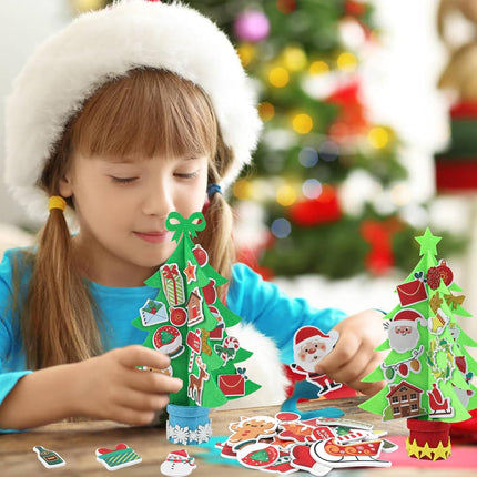 6-Piece Felt Christmas Tree Set – DIY 3D Foam Holiday Craft Kits for Kids
