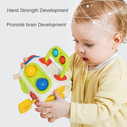 Busy Cube Montessori Toy for 1 Year Old Toddlers Travel Learning Activity