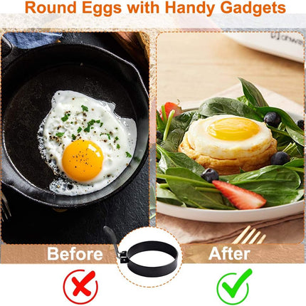 4 Pack 3.5" Nonstick Egg Rings for Cooking Pancakes English Muffins Burger Sandwich