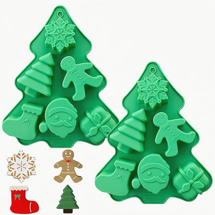 2-Pack Christmas Silicone Molds – Non-Stick Baking, Chocolate & Candy