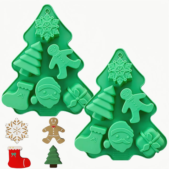 2-Pack Christmas Silicone Molds – Non-Stick Baking, Chocolate & Candy
