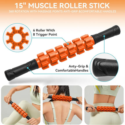 5 in 1 Foam Roller Set for Deep Tissue Massage Muscle Recovery Fitness