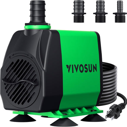 800 GPH Submersible Water Pump 50W, Adjustable Fountain Pump Ponds and Aquariums
