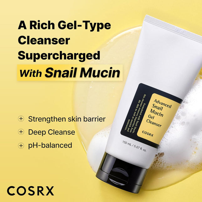 Advanced Snail Mucin Gel Cleanser 5.07 Fl Oz Korean Face Wash Deep Clean