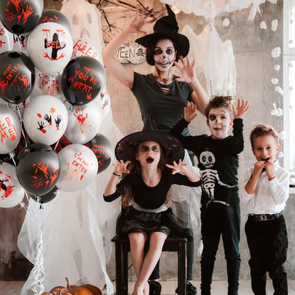 50-Piece Halloween Bloody Balloons, 12in Zombie Handprint Latex Balloons Party Decor