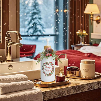 Christmas Soap Dispenser – Holiday Bathroom Hand Soap Dispenser for Festive Decor